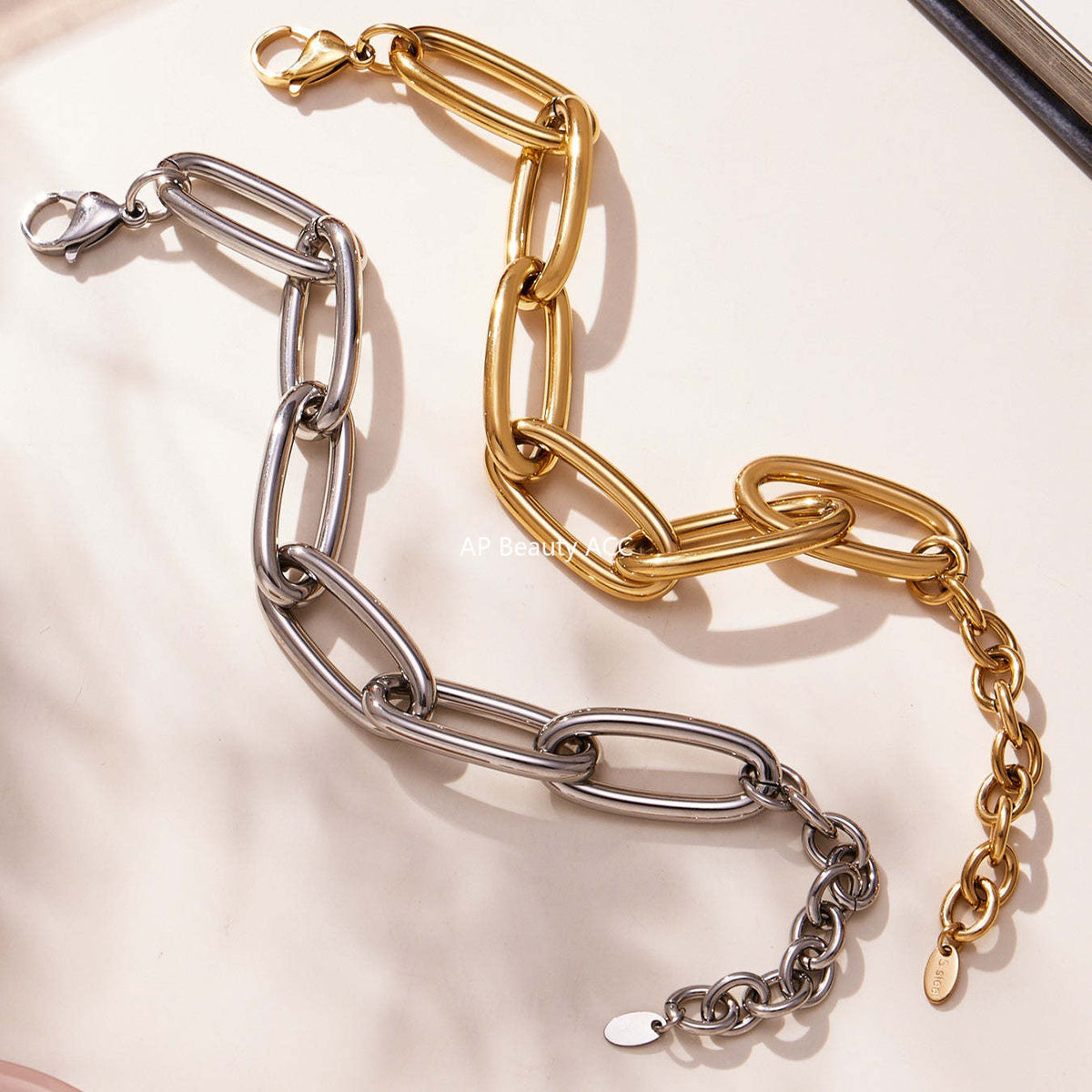 D관 - 체인 디자인 스테인리스 스틸 목걸이 팔찌 [TXP468-TXE468] 25.11-3