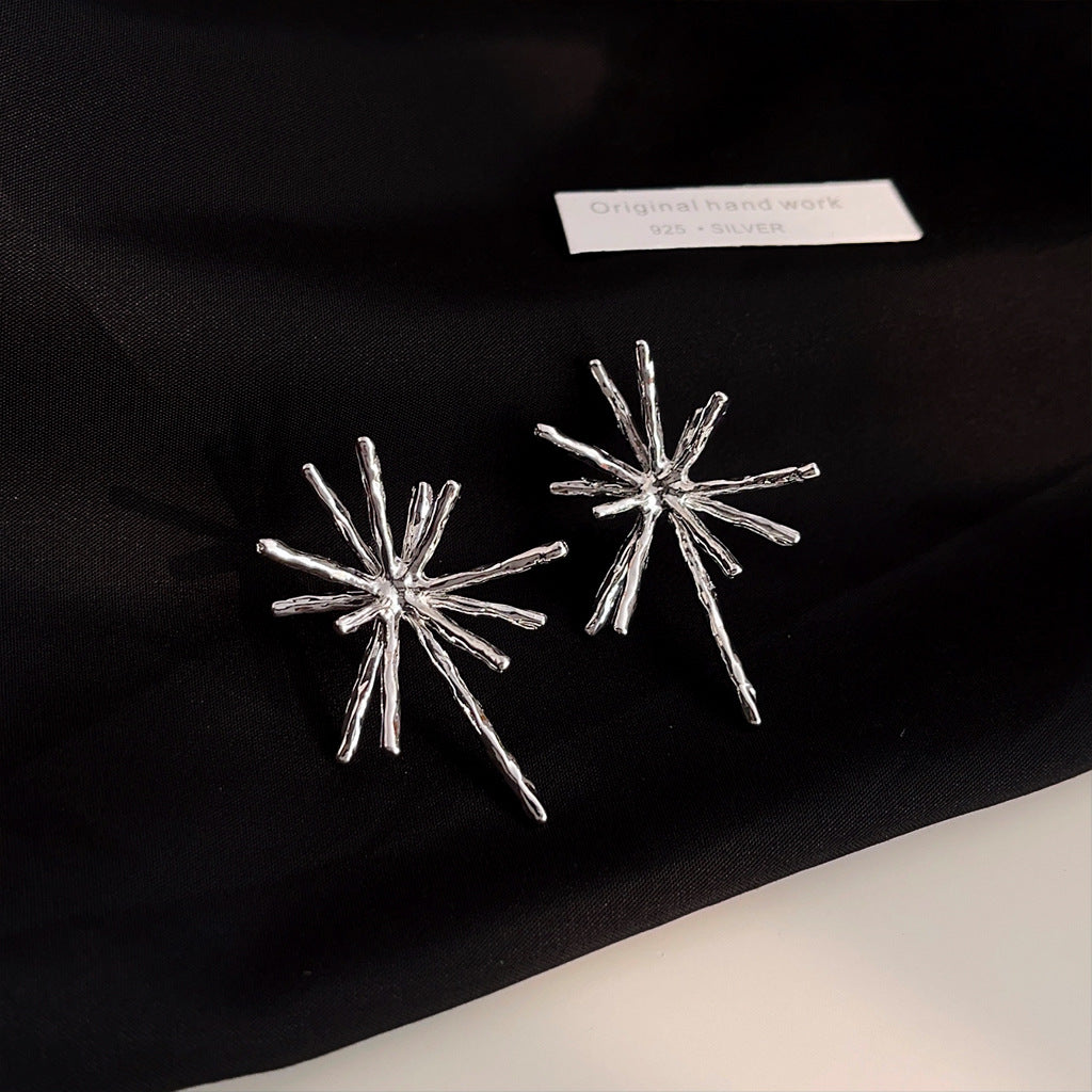 C관 - 불꽃 디자인 14K 도금 고급스러운 독창적 패션 귀걸이 [3585-3586] 24.01-2