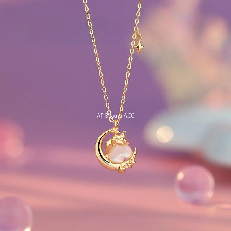 B관 - 999 실버 유니콘 달 디자인 목걸이 귀걸이 팔찌 [YC2200N_1 YC4829E_1 YC5416SL_1] 25.10-1