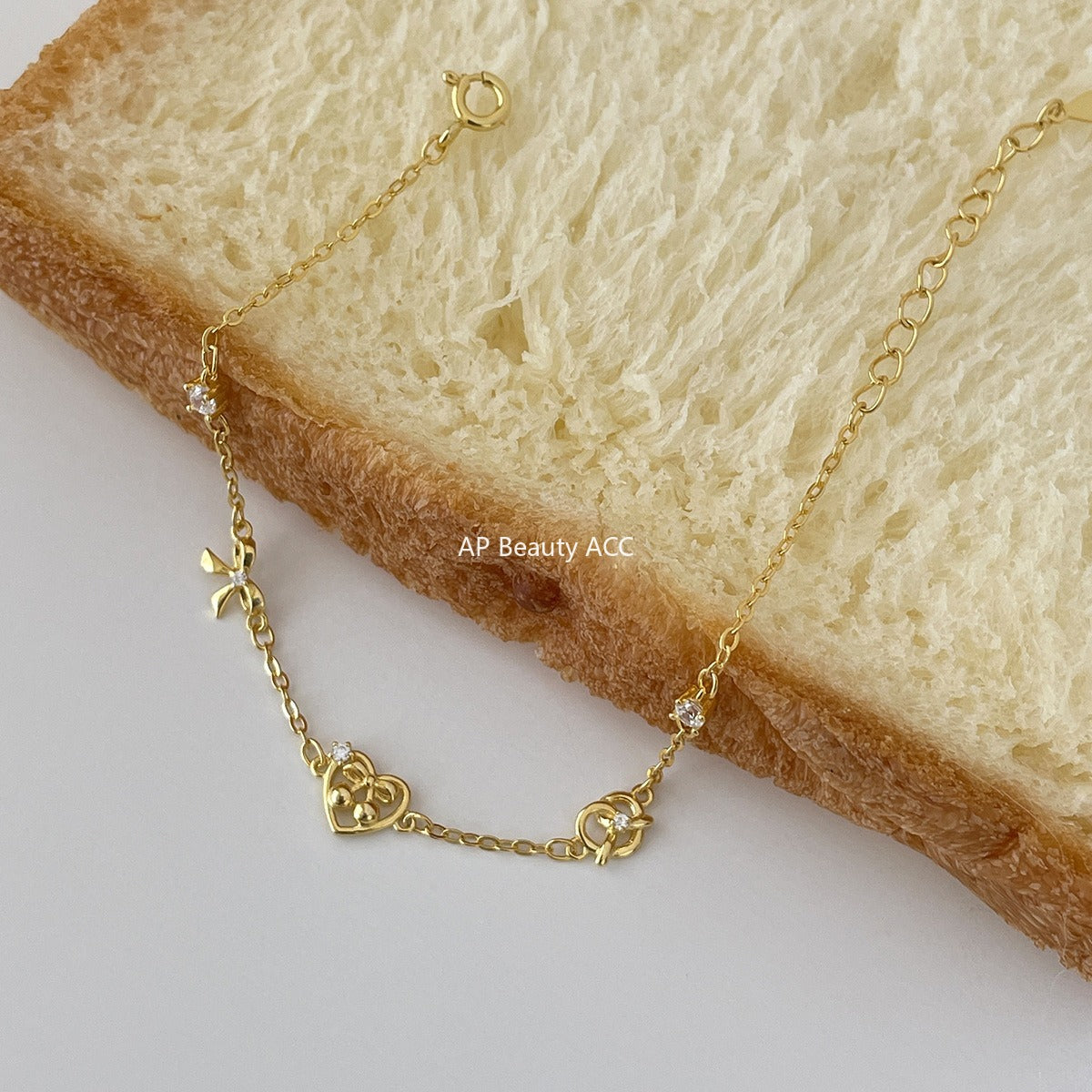 A관 - 925 실버 하트 프레즐 리본 디자인 팔찌 [SL-490] 25.11-1