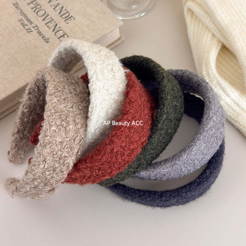 E관 - 양털 퍼 소재 와이드 볼륨 머리띠 [27649] 25.11-1