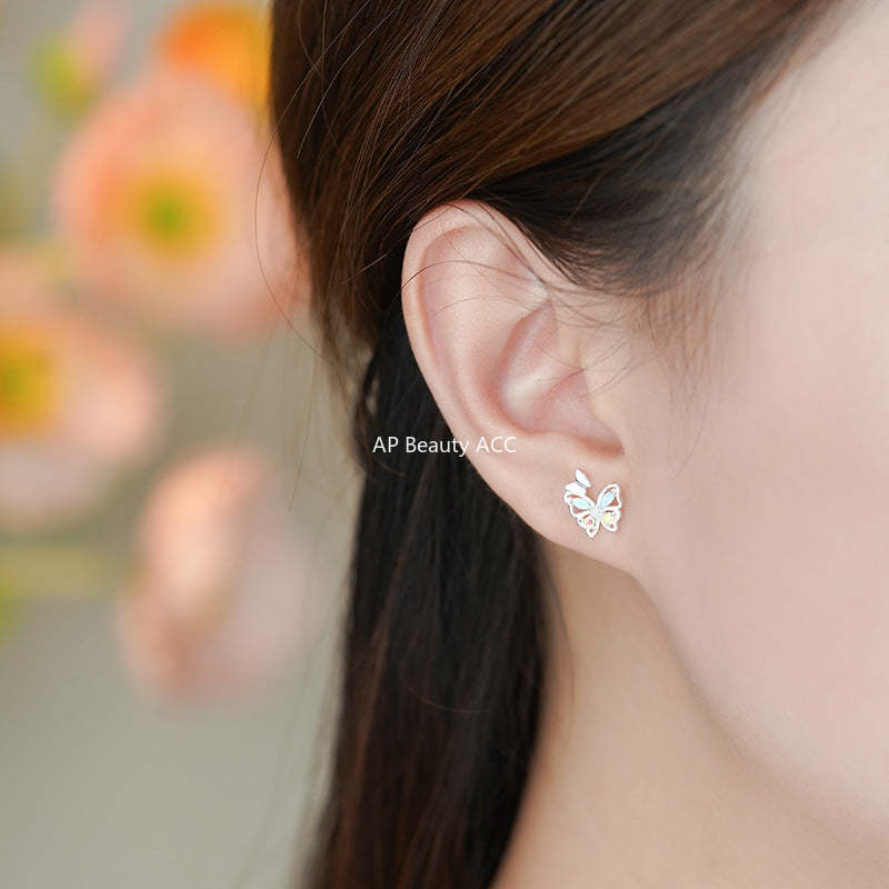 B관 - 999 실버 나비 태슬 플라워 큐빅 디자인 귀걸이 [YC3467E_1] 25.11-3