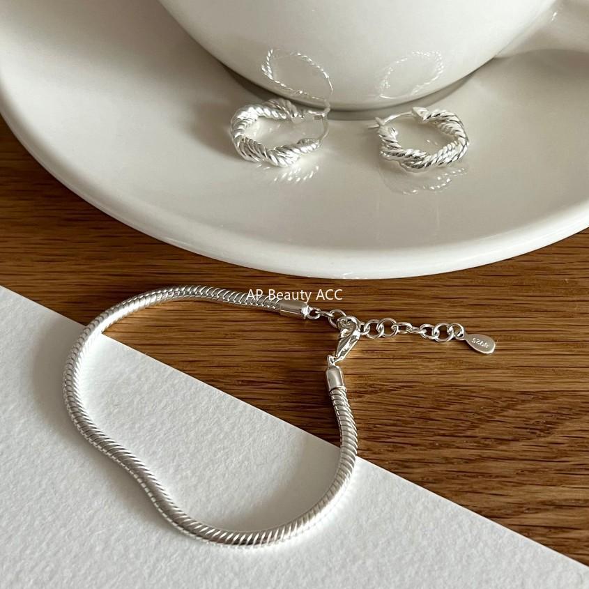 F관 - 925 실버 볼드 스네이크본 뱀뼈 체인 팔찌 [A324] 25.11-2