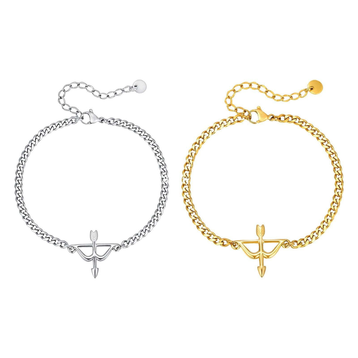 G관 - 스테인리스 스틸 체인 활 모양 펜던트 팔찌 [BR-2621] 25.11-1