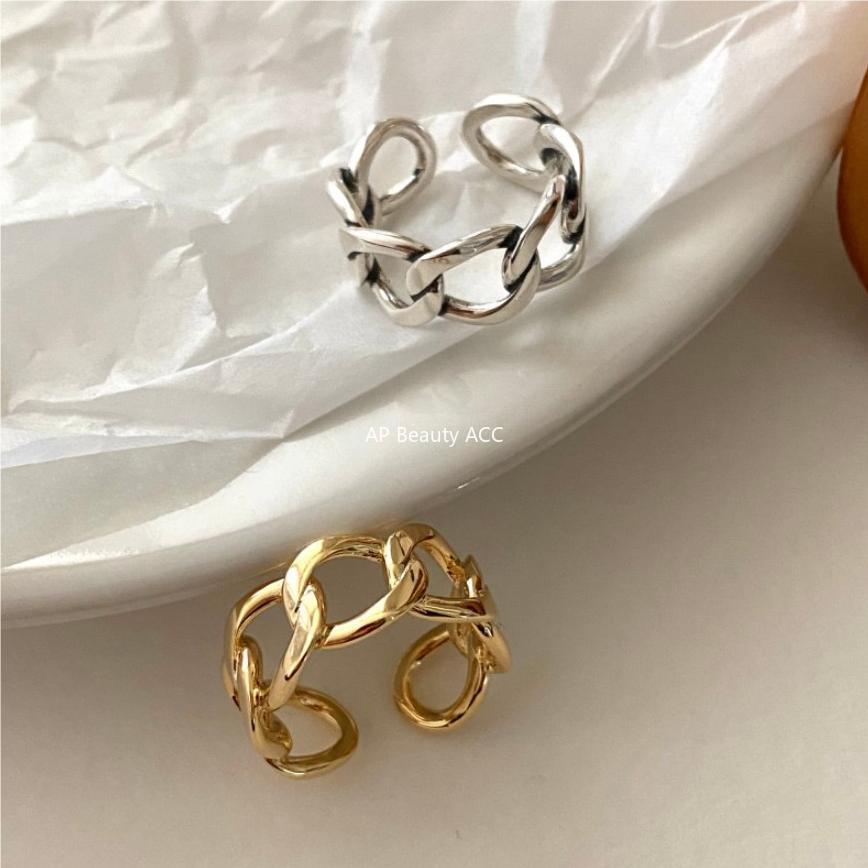 F관 - 925 실버 체인 디자인 오픈형 반지 [J1708] 25.10-4