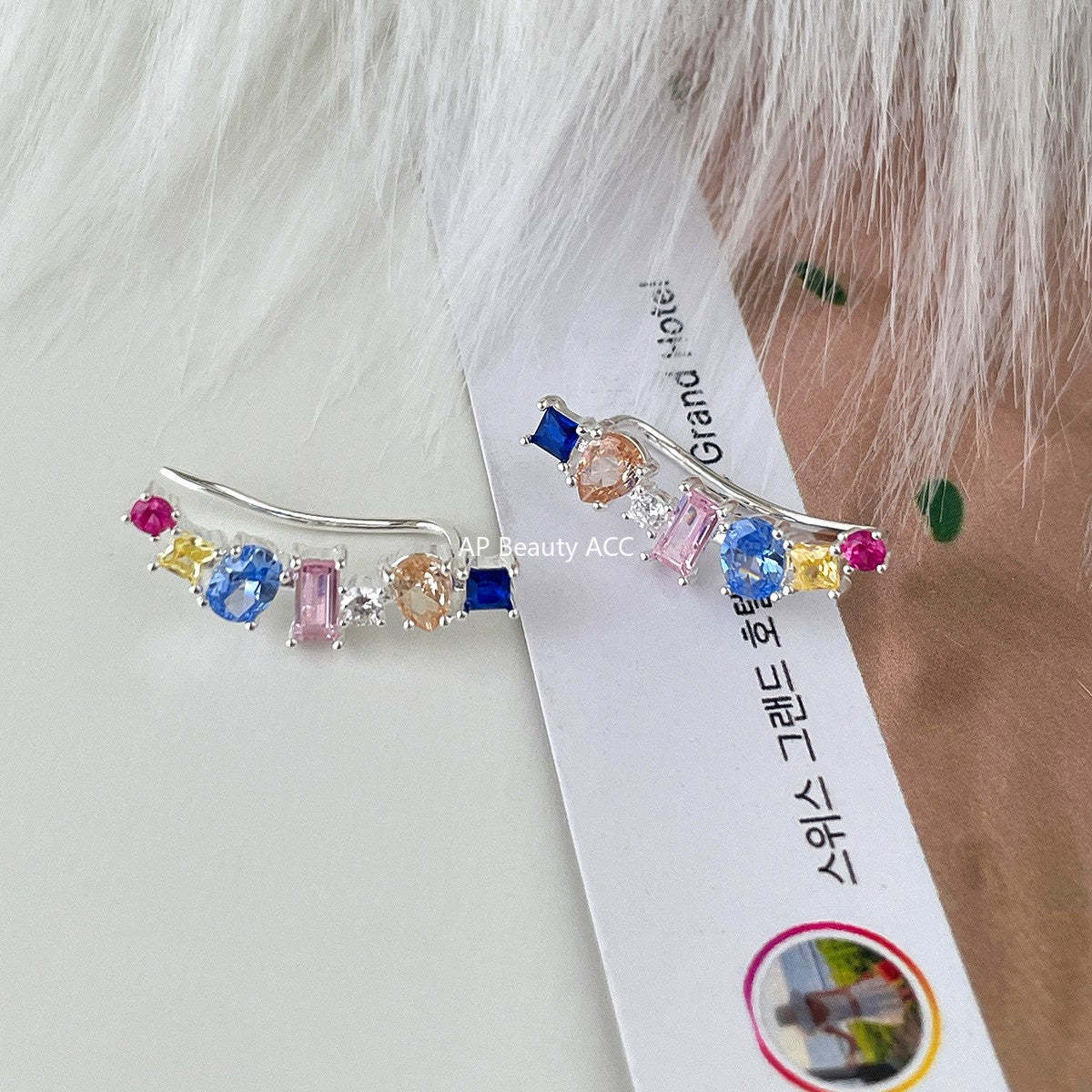 A관 - 925 은침 컬러 큐빅 디자인 귀걸이 [EH-3982] 25.09-4