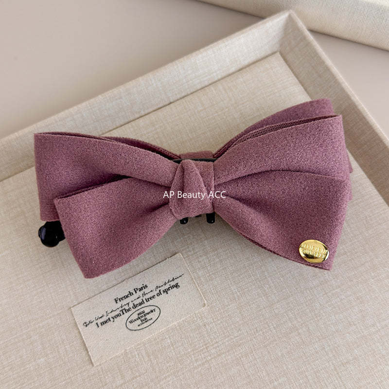 E관 - 양면 모직 리본 골드 포인트 집게핀 [27639] 25.11-1