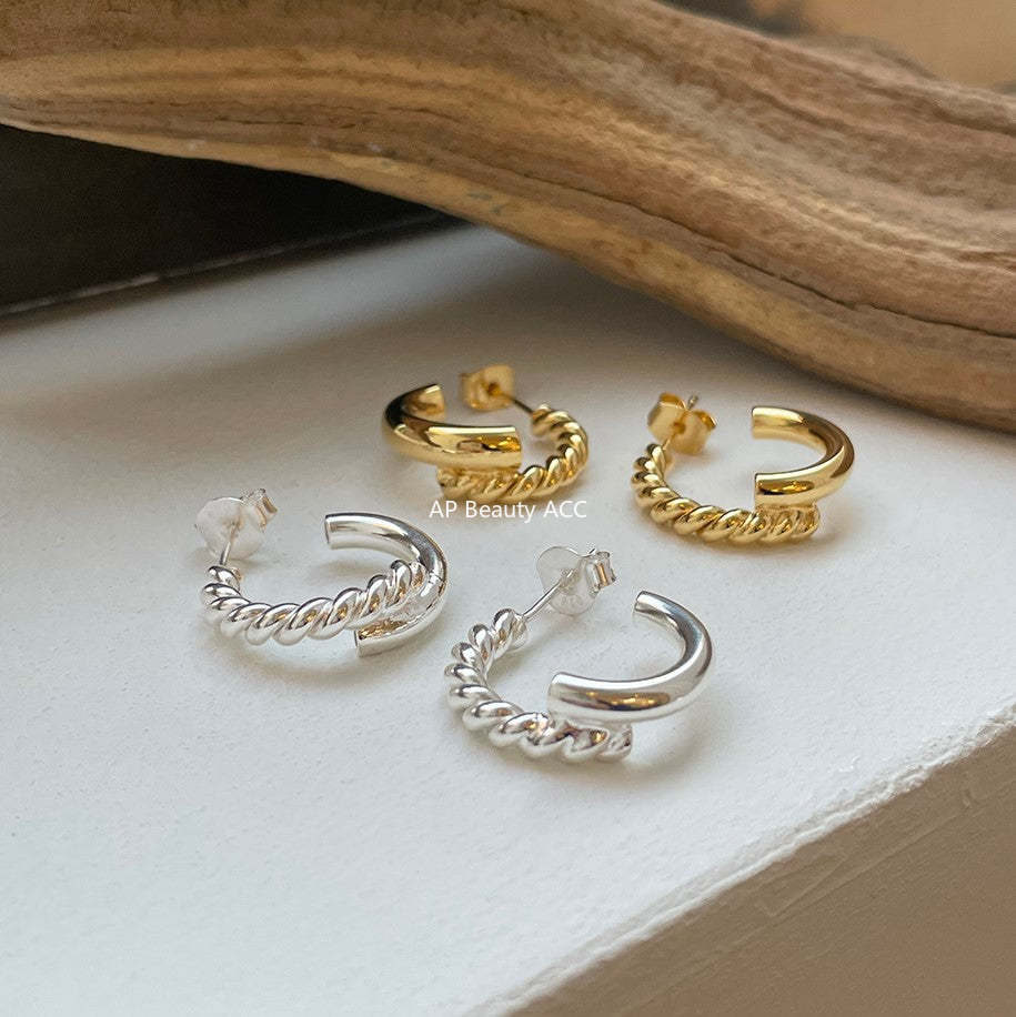 F관 - 925 실버 스트랩 모양 귀걸이 [C874] 25.12-1