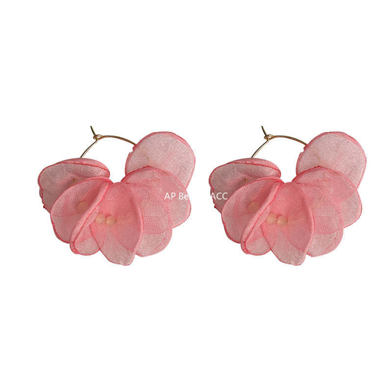 C관 - 14K 도금 여름 뷰티 레이스 꽃 은침 귀걸이 [4151] 24.05-4