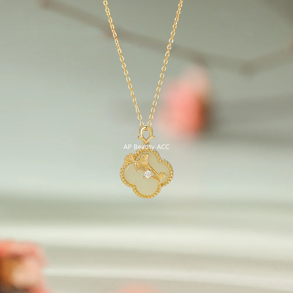 B관 - 925 실버 클로버 은행잎 디자인 목걸이 팔찌 귀걸이 [YC9194E_1 YC4558SL_1 YC2030N_1] 25.12-1