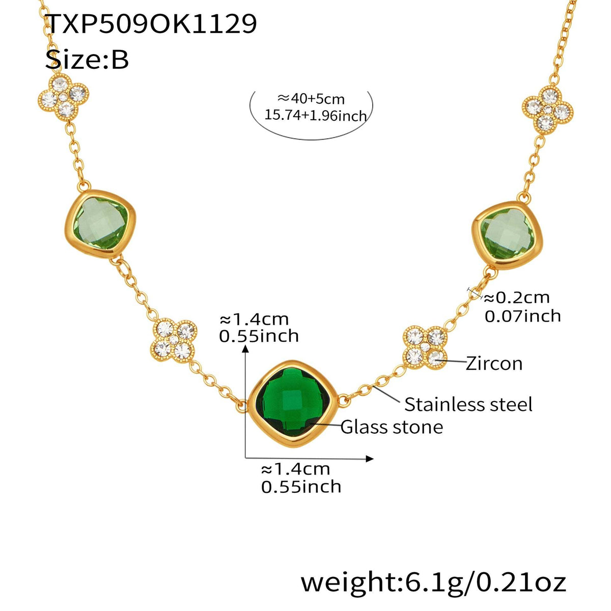 D관 - 스테인리스 스틸 둥근 사각 컷팅 큐빅 목걸이 귀걸이 팔찌 [TXP509] 25.12-1