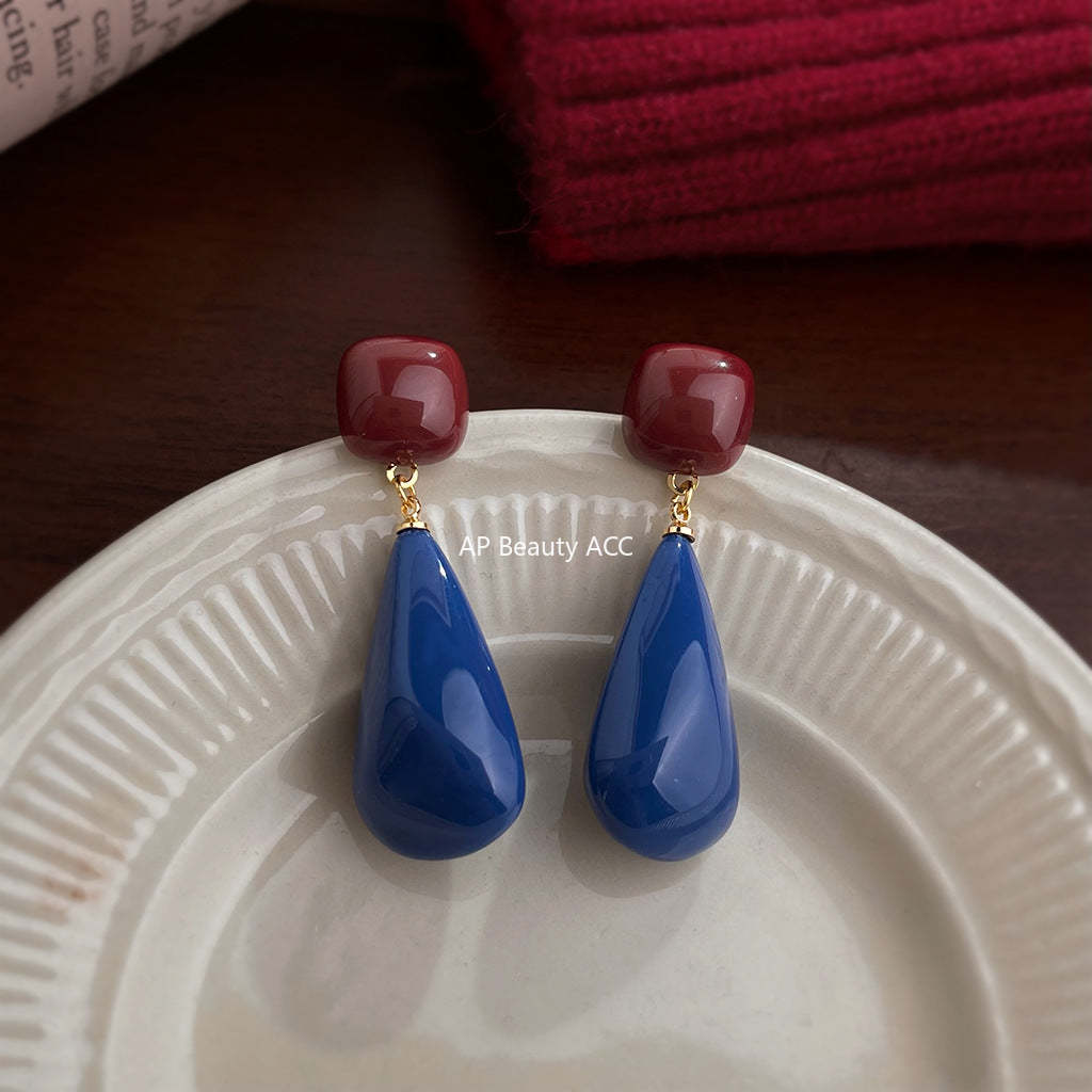 C관 - 핸드메이드 레진 드롭 925 은침 귀걸이 [7030] 25.11-3