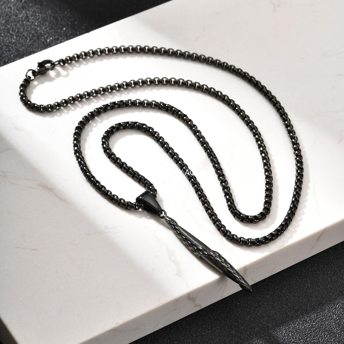 G관 - 스테인리스 총알 펀칭 나선형 펜던트 목걸이 [PN-2217] 25.11-1