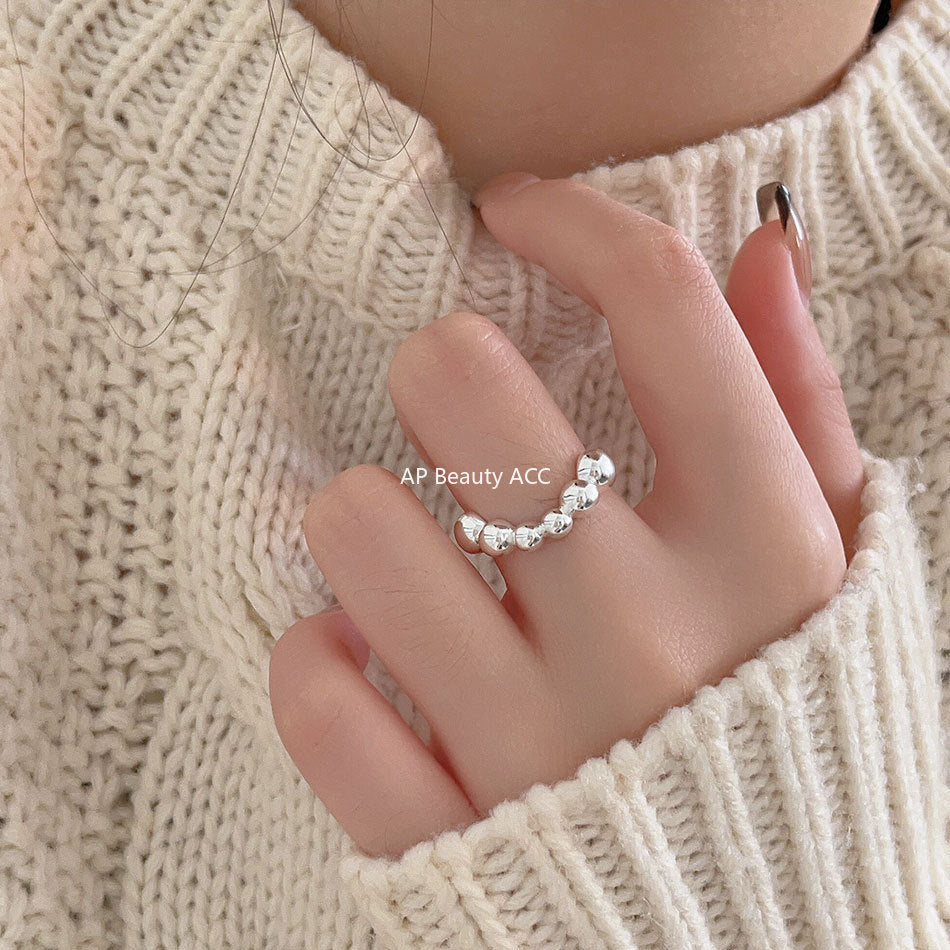 F관 - 925 실버 라운드 비즈 오픈형 반지 [J1927] 25.10-2