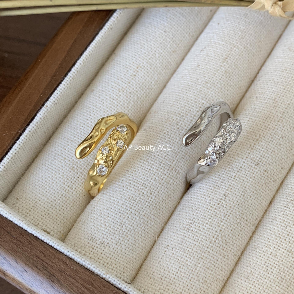 F관 - 925 실버 비정형 큐빅 오픈형 반지 [J1269] 25.12-2