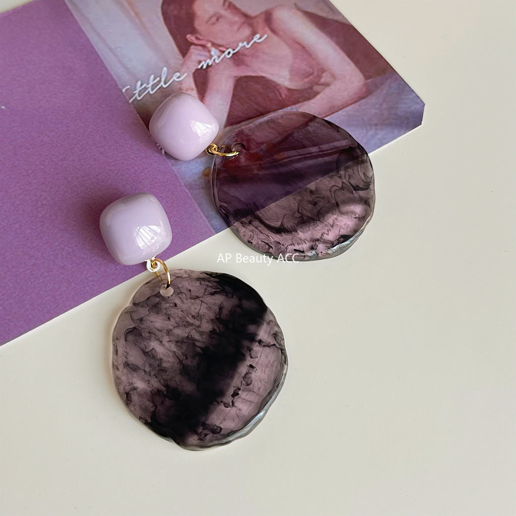 C관 - 퍼플 불규칙 그라데이션 아크릴 귀걸이 [5772] 25.04-1