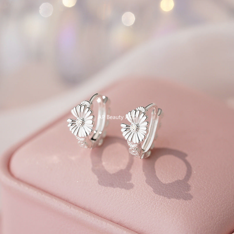 B관 - 999 실버 플라워 후프 귀걸이 [YC9341E_1] 25.10-3