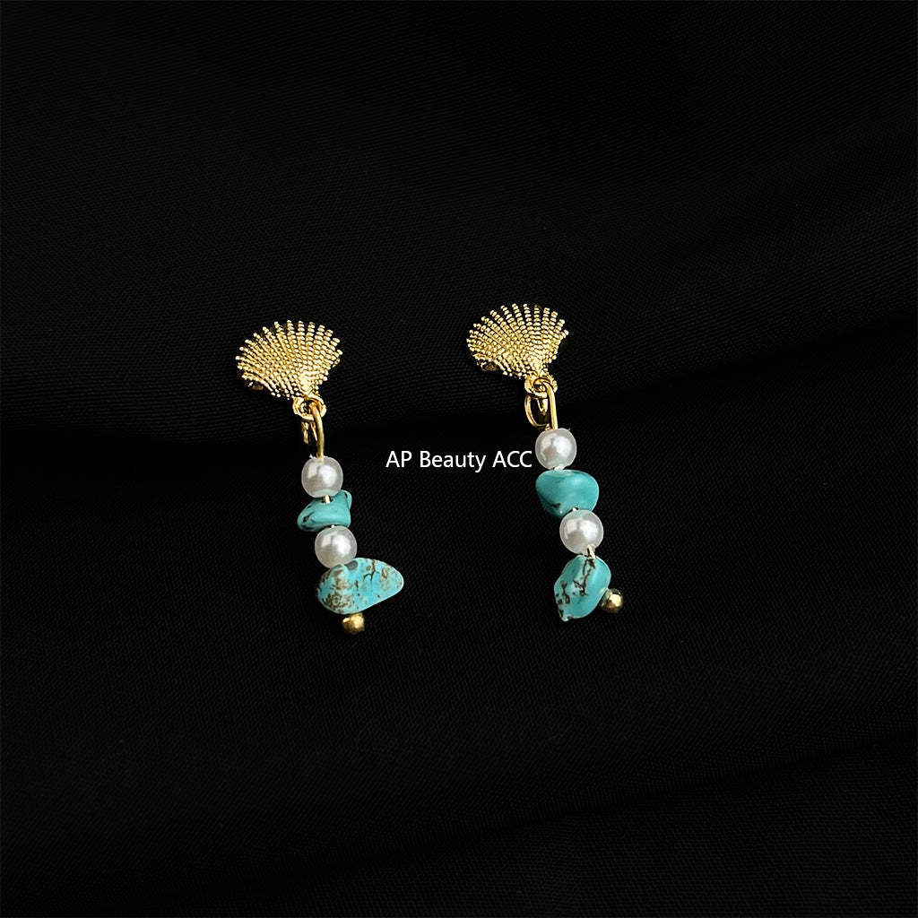 C관 - 18K 도금 에나멜 플라워 이어커프 귀걸이 [EJ0301S] 25.03-1