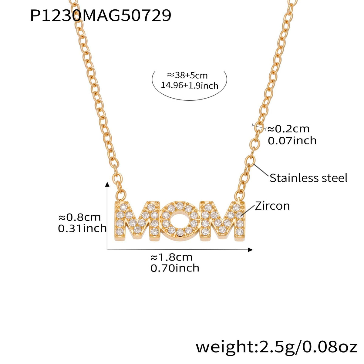 D관 - 18K 도금 큐빅 MOM 해바라기 펜던트 스테인리스 스틸 목걸이 [P1230-1232] 25.08-2