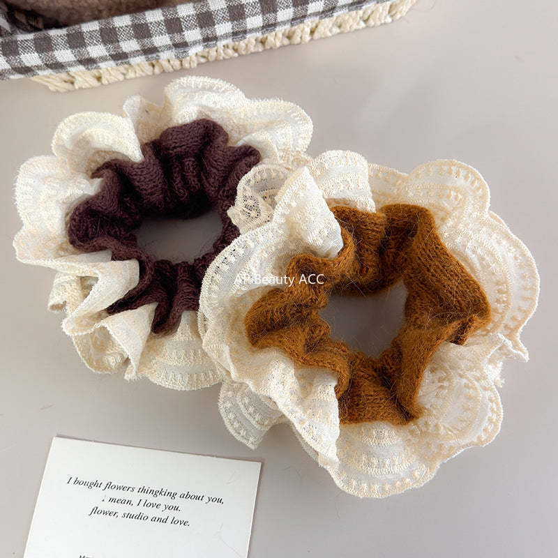 E관 - 니트 레이스 더블 레이어 곱창 헤어밴드 [27716] 25.11-4