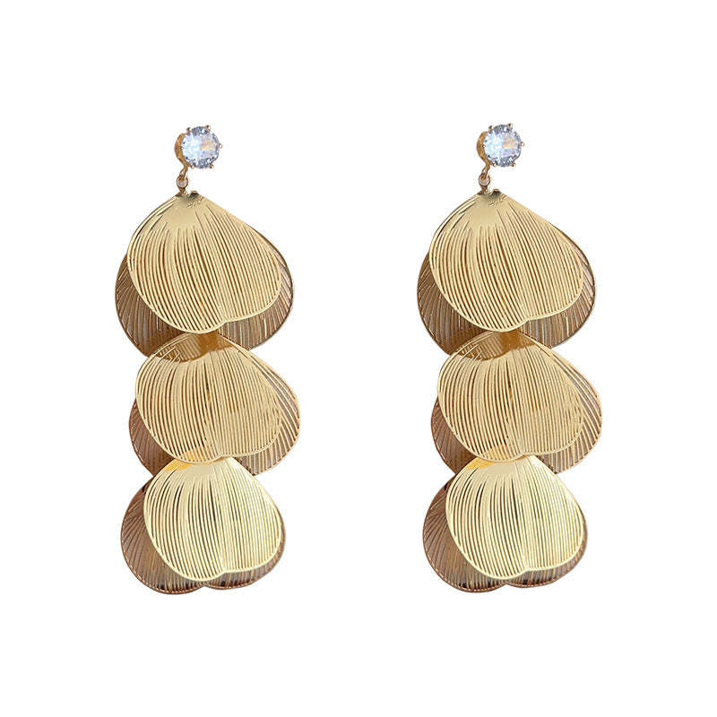 C관 - 업그레이드 18K 도금 고급스러운 은침 나뭇잎 귀걸이 [3897] 24.05-1