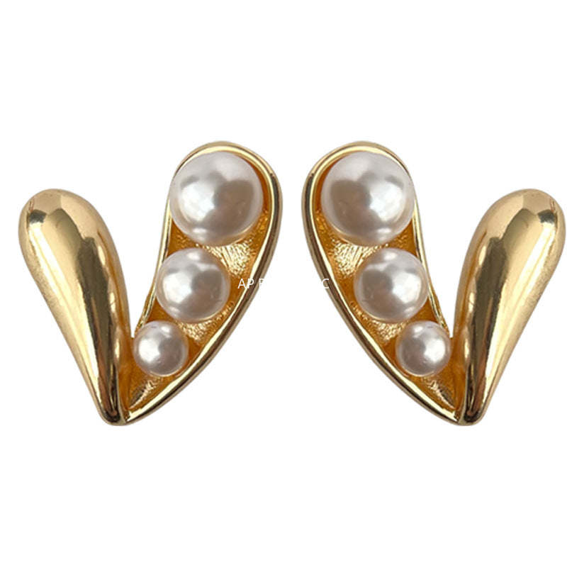 C관 - 하트 모양 14K 도금 스윗한 우아한 귀걸이 [4407] 24.07-3