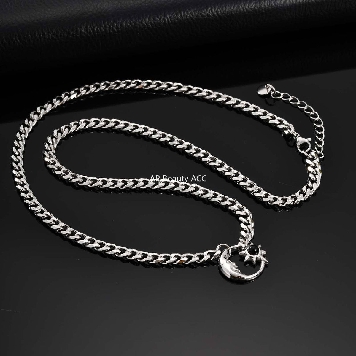 G관 - 달 태양 오팔 펜던트 스테인리스 스틸 목걸이 [NC-2407] 25.12-2