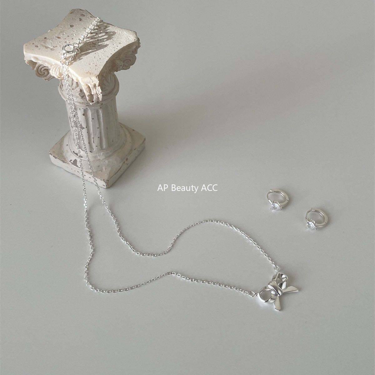 A관 - 925 실버 리본 목걸이 [XL-1032] 24.10-4