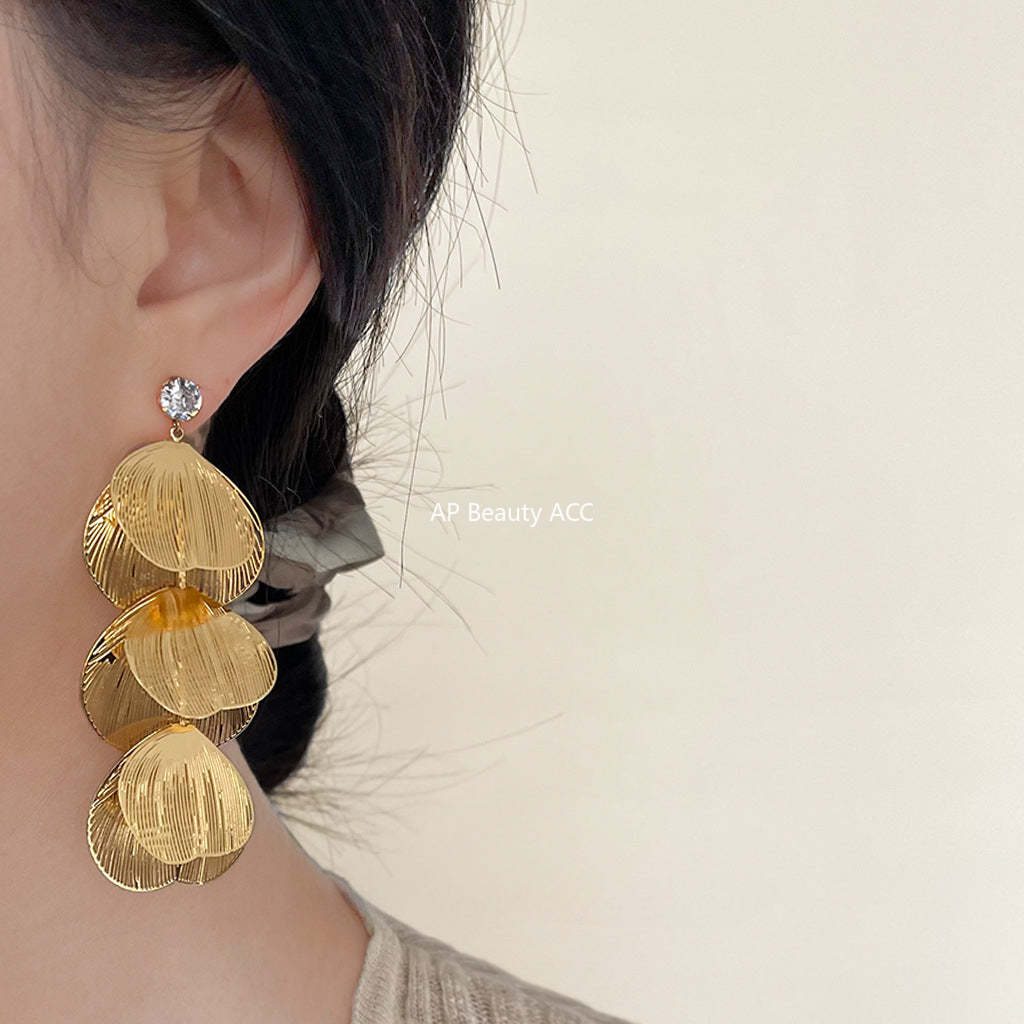 C관 - 업그레이드 18K 도금 고급스러운 은침 나뭇잎 귀걸이 [3897] 24.05-1
