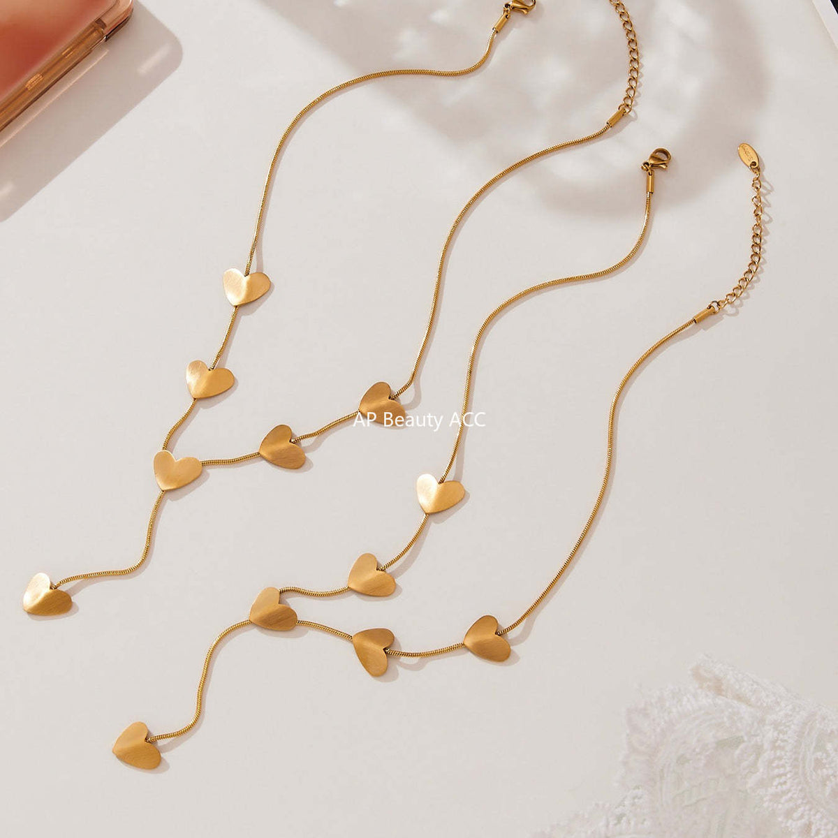 D관 - 스테인리스 스틸 Y자형 하트 펜던트 목걸이 [P1305] 25.10-4