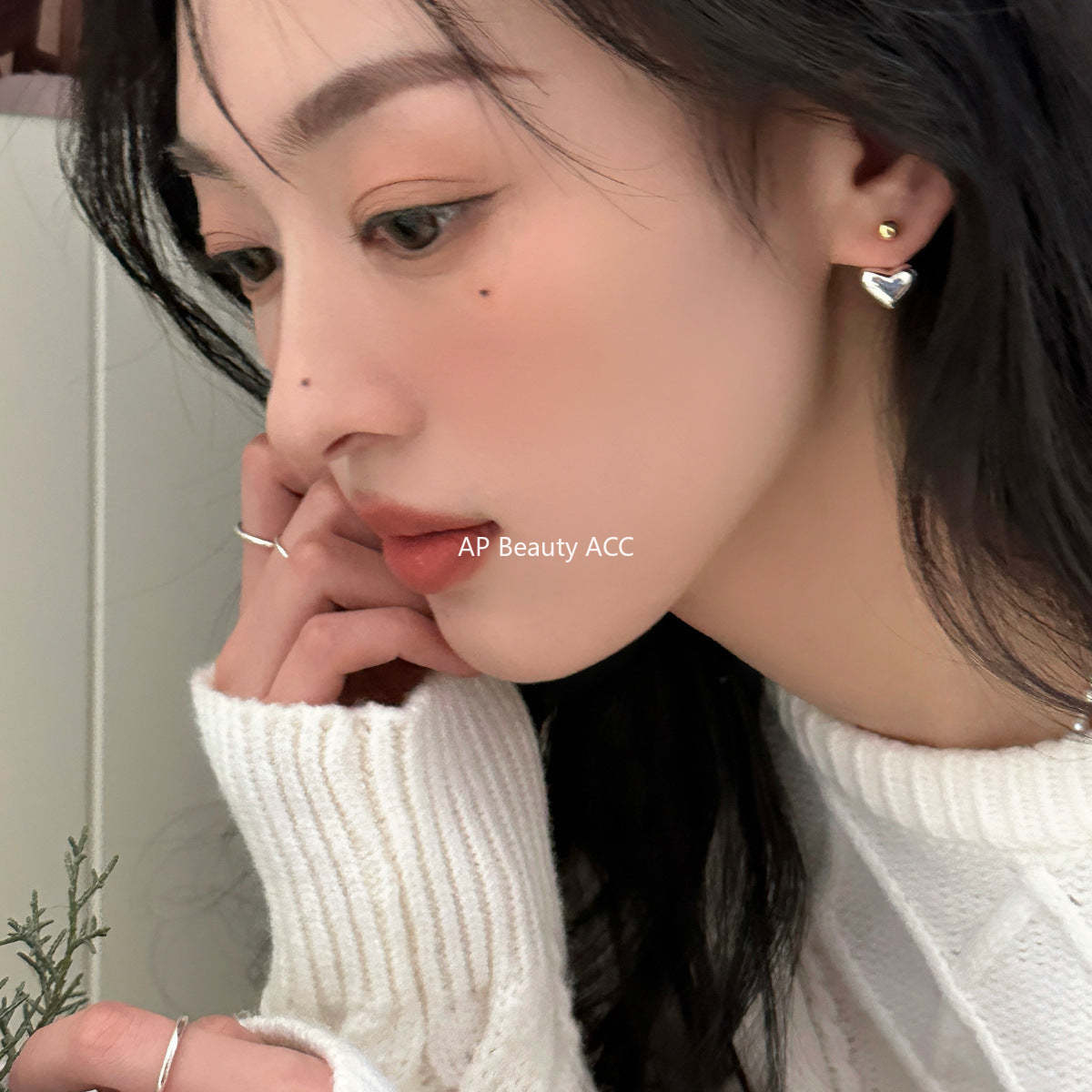 A관 - 925 은침 하트 볼 후크 귀걸이 [EH-3617] 25.06-3