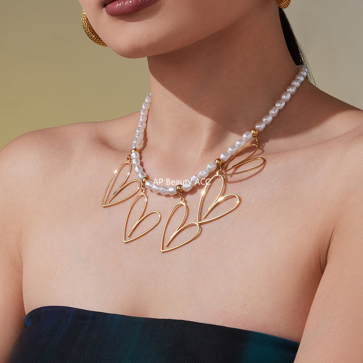 D관 - 스테인리스 스틸 핸드메이드 하트 펜던트 목걸이 [P1676] 25.10-3