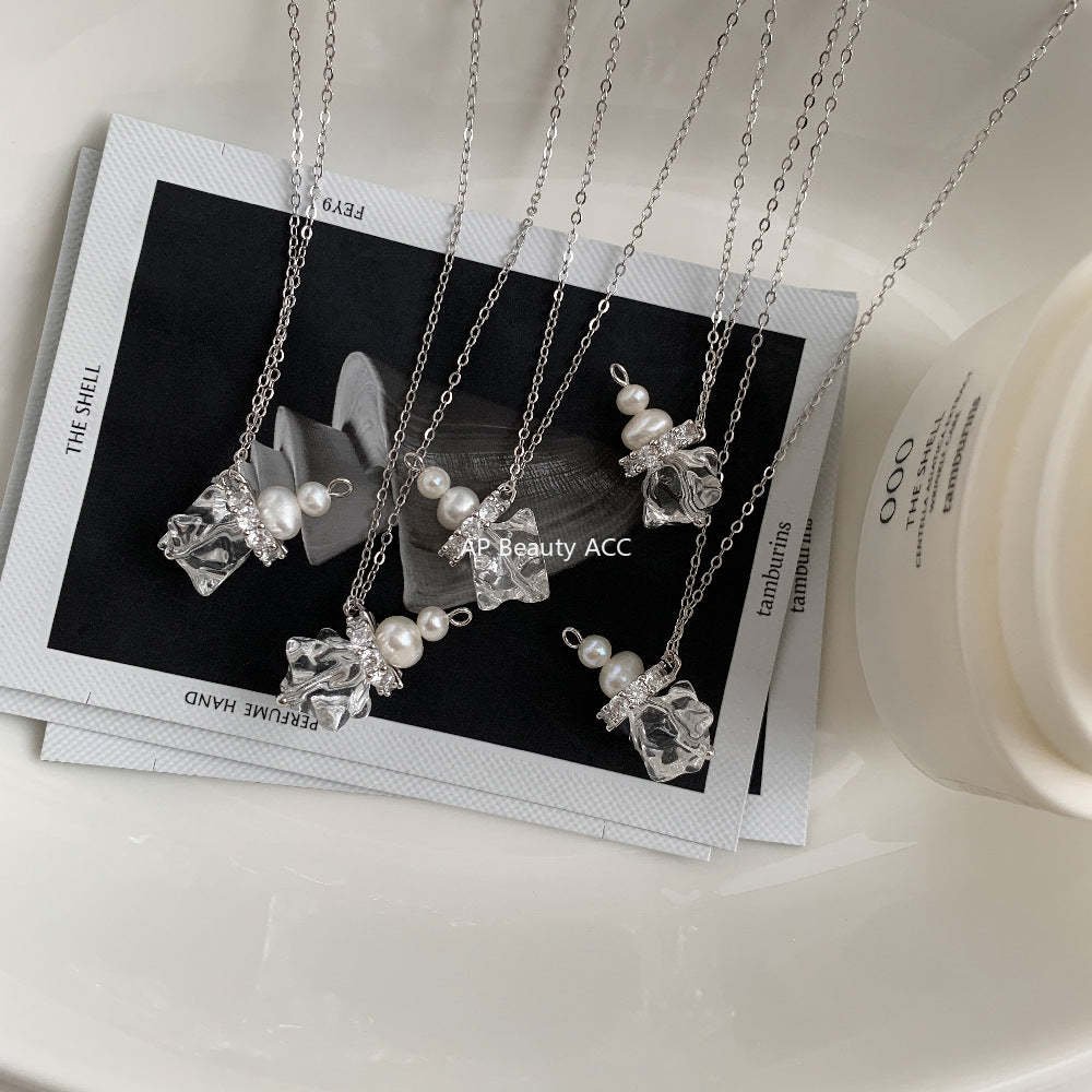 A관 - 백수정 담수진주 펜던트 925 실버 목걸이 [1497] 25.11-3