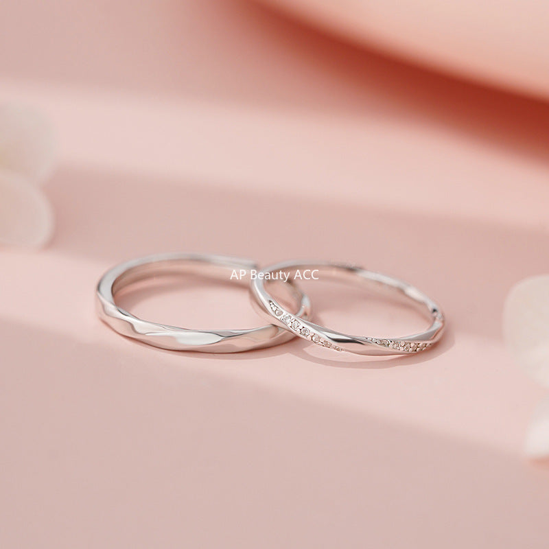 B관 - 999 실버 뫼비우스 큐빅 디자인 커플 반지 [YC5051R_1] 25.11-1