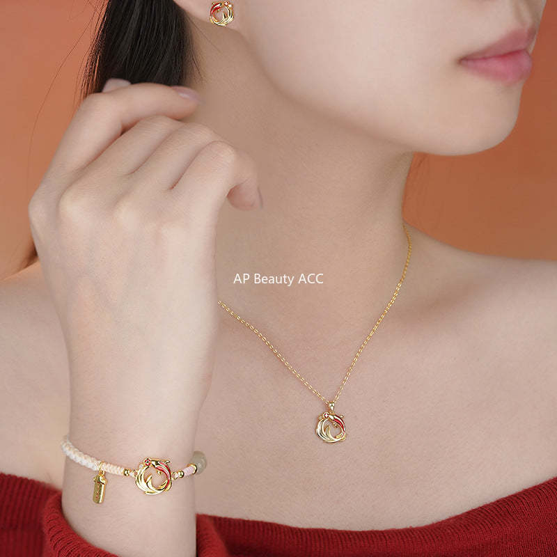 B관 - 999 실버 잉어 물고기 디자인 귀걸이 팔찌 목걸이 [YC4802SL_1 YC3241N_1 YC2728E_1] 25.10-5