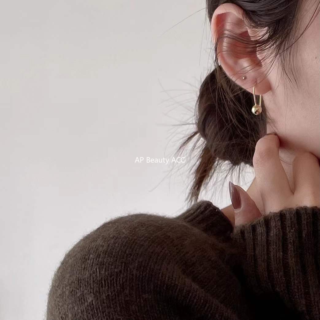 F관 - 925 실버 비즈 볼 후크 귀걸이 [C883] 25.12-1