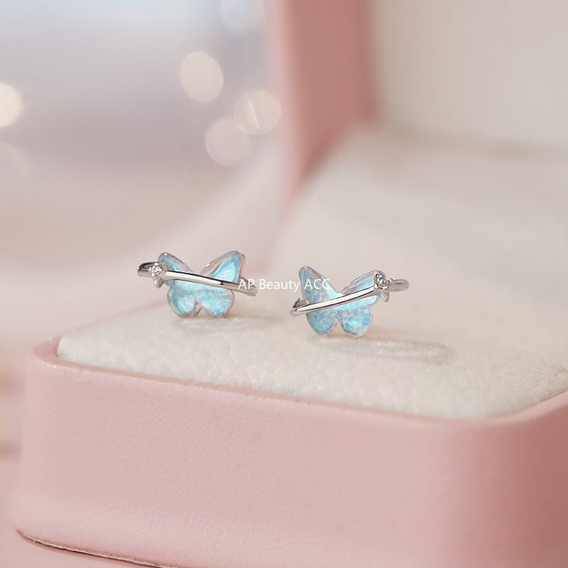 B관 - 999 실버 나비 큐빅 라인 귀걸이 [YC4732E_1] 25.10-3