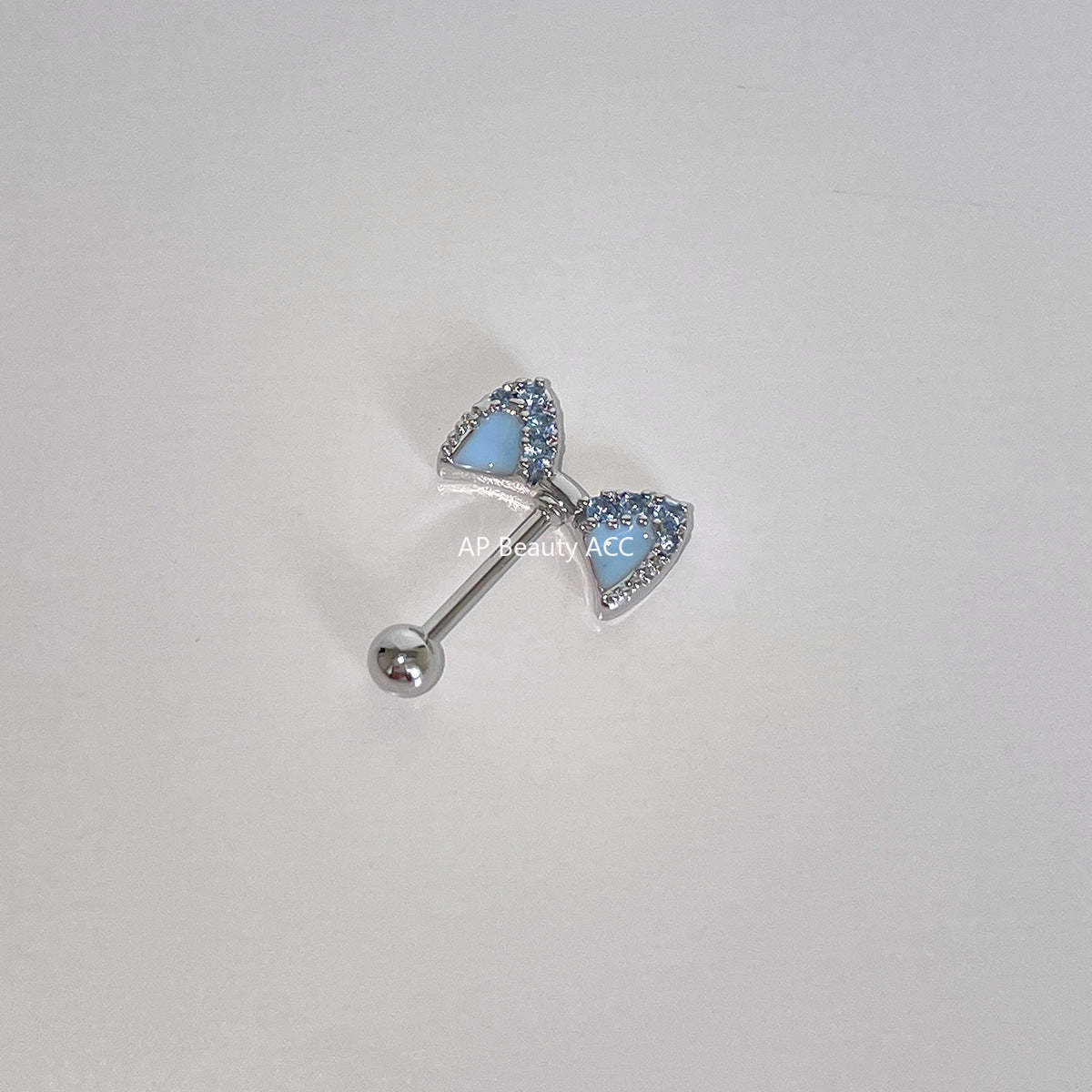 A관 - 고양이 귀 큐빅 티타늄 스틸 피어싱 귀걸이 [EH-4297] 25.12-1