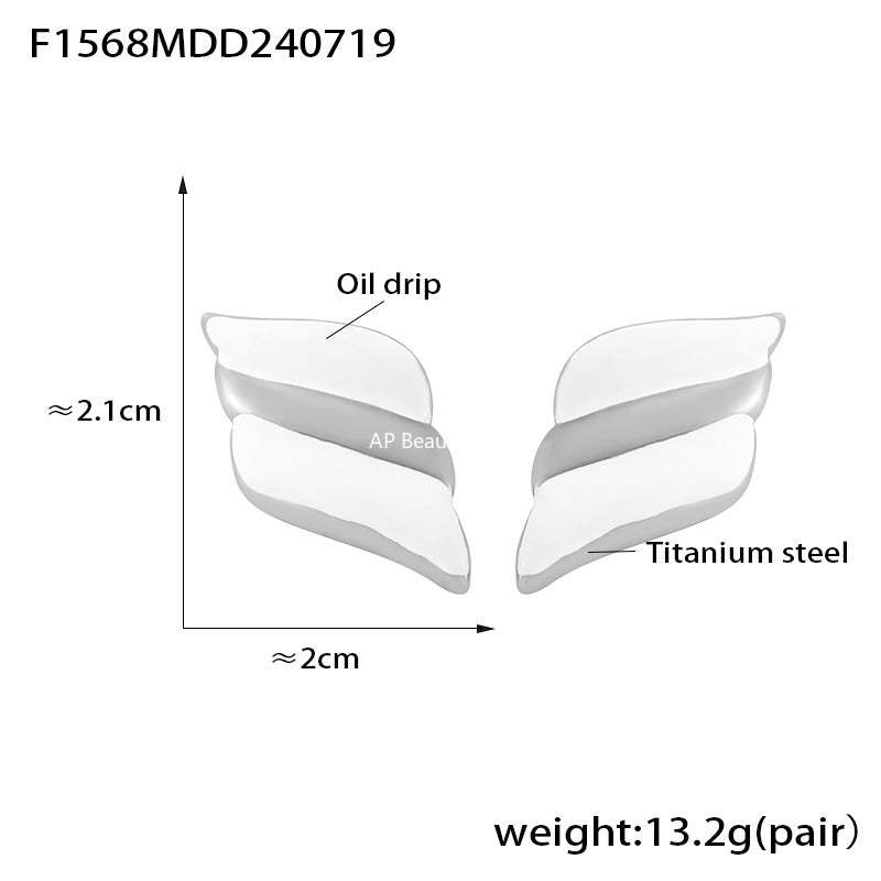 D관 - 스테인리스 스틸 투톤 오일 코팅 귀걸이 [F346-F1070-F1568] 25.06-4
