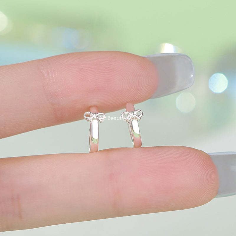 B관 - 925 실버 리본 디자인 링 귀걸이 [YC3189E_1] 25.09-4