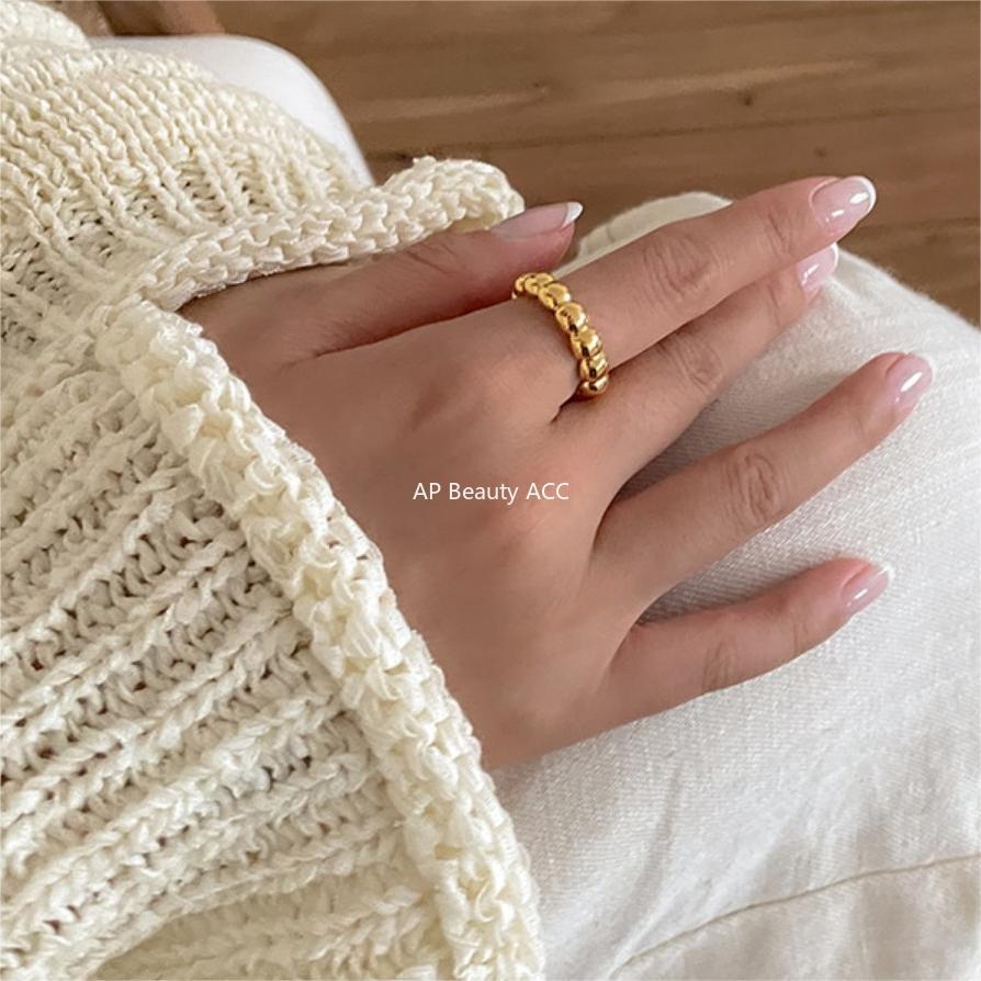 F관 - 925 실버 비즈 디자인 반지 [J1909] 25.10-1