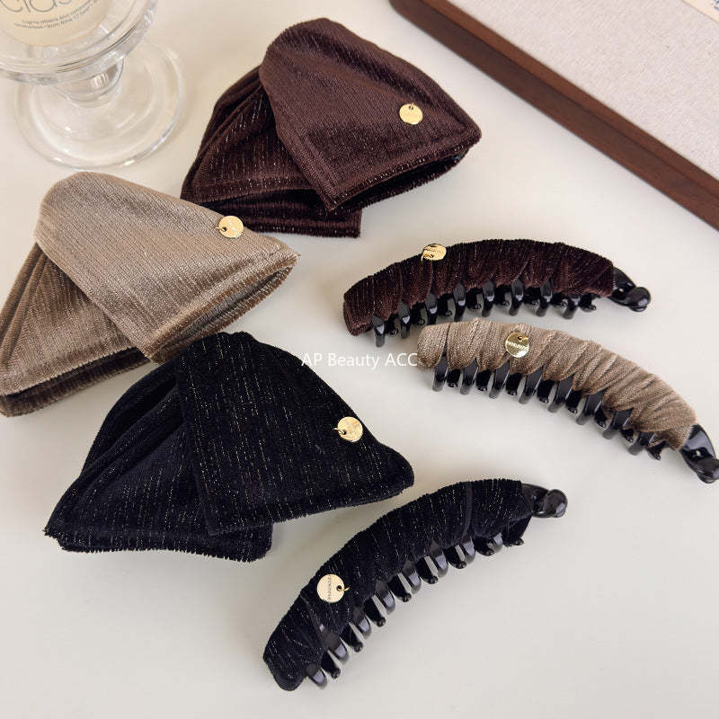 E관 - 가을겨울 벨벳 패브릭 삼각형 집게핀 [27720] 25.11-4