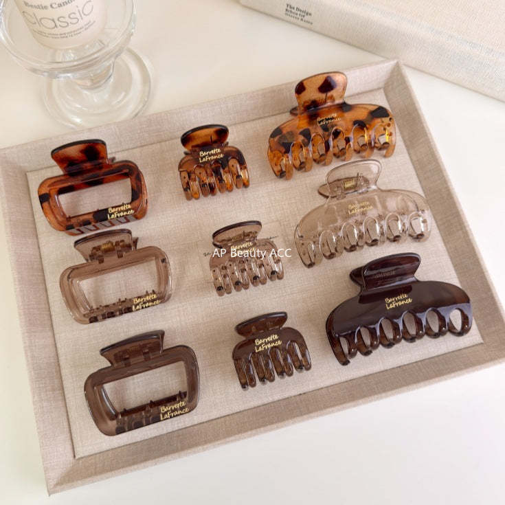 E관 - 골드 레터링 투명 사각형 집게핀 [27491] 25.09-4