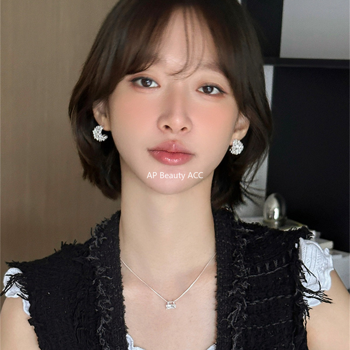 A관 - 도트 눈꽃 디자인 큐빅 귀걸이 [EH-4201] 25.10-3