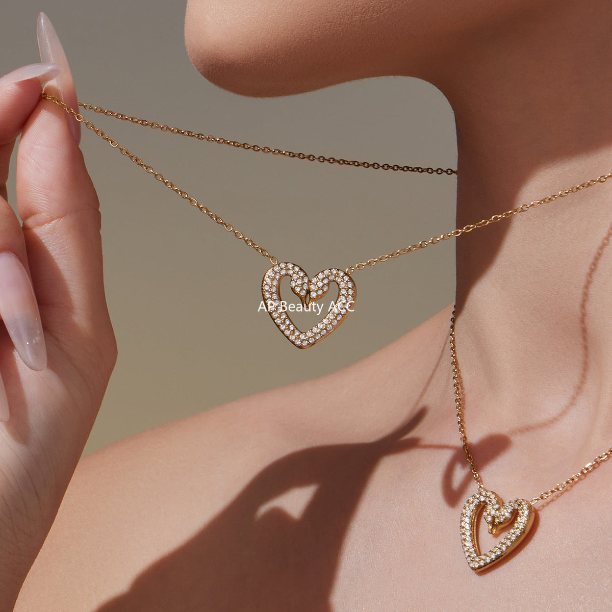 D관 - 스테인리스 스틸 풀큐빅 더블 스완 하트 목걸이 팔찌 반지 귀걸이 [TXP431] 25.10-3