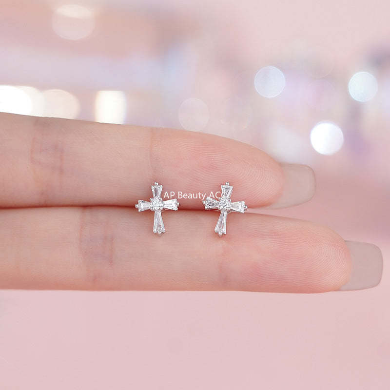 B관 - 큐빅 십자가 999 실버 귀걸이 [YC2153E_3 YC2416E_2 YC2434E_1] 25.11-3