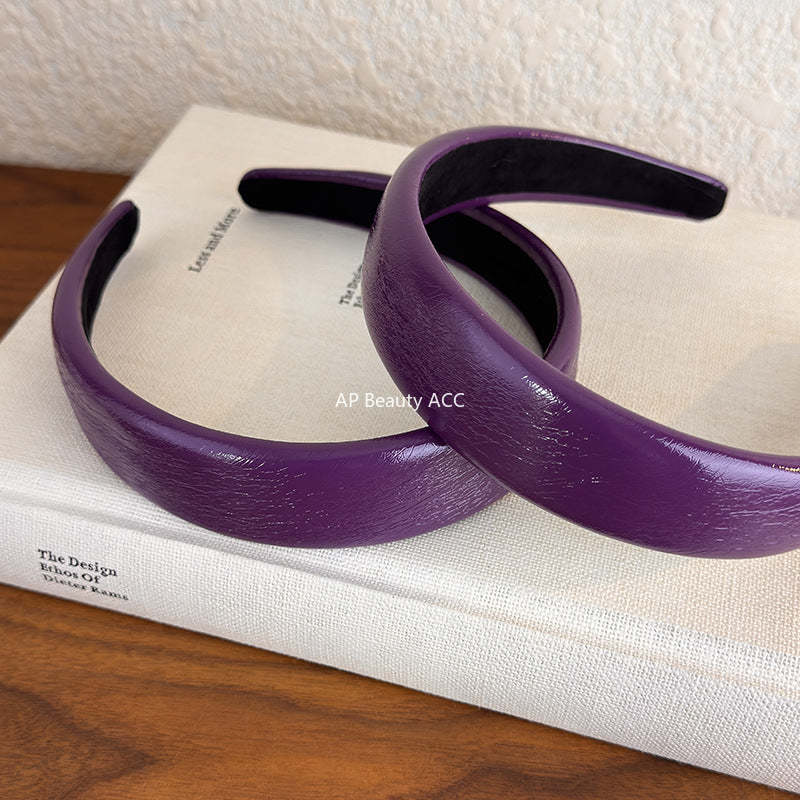 E관 - 퍼플 유광 가죽 볼륨 머리띠 [27812] 25.12-3