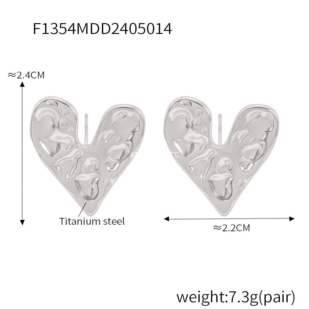 D관 - 티타늄 스틸 비정형 흑마노 텍스처 디자인 알러지 방지 귀걸이 [F1352-4] 24.05-4