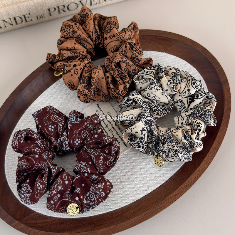 E관 - 빈티지 페이즐리 패턴 포니테일 곱창 헤어밴드 [27578] 25.10-3