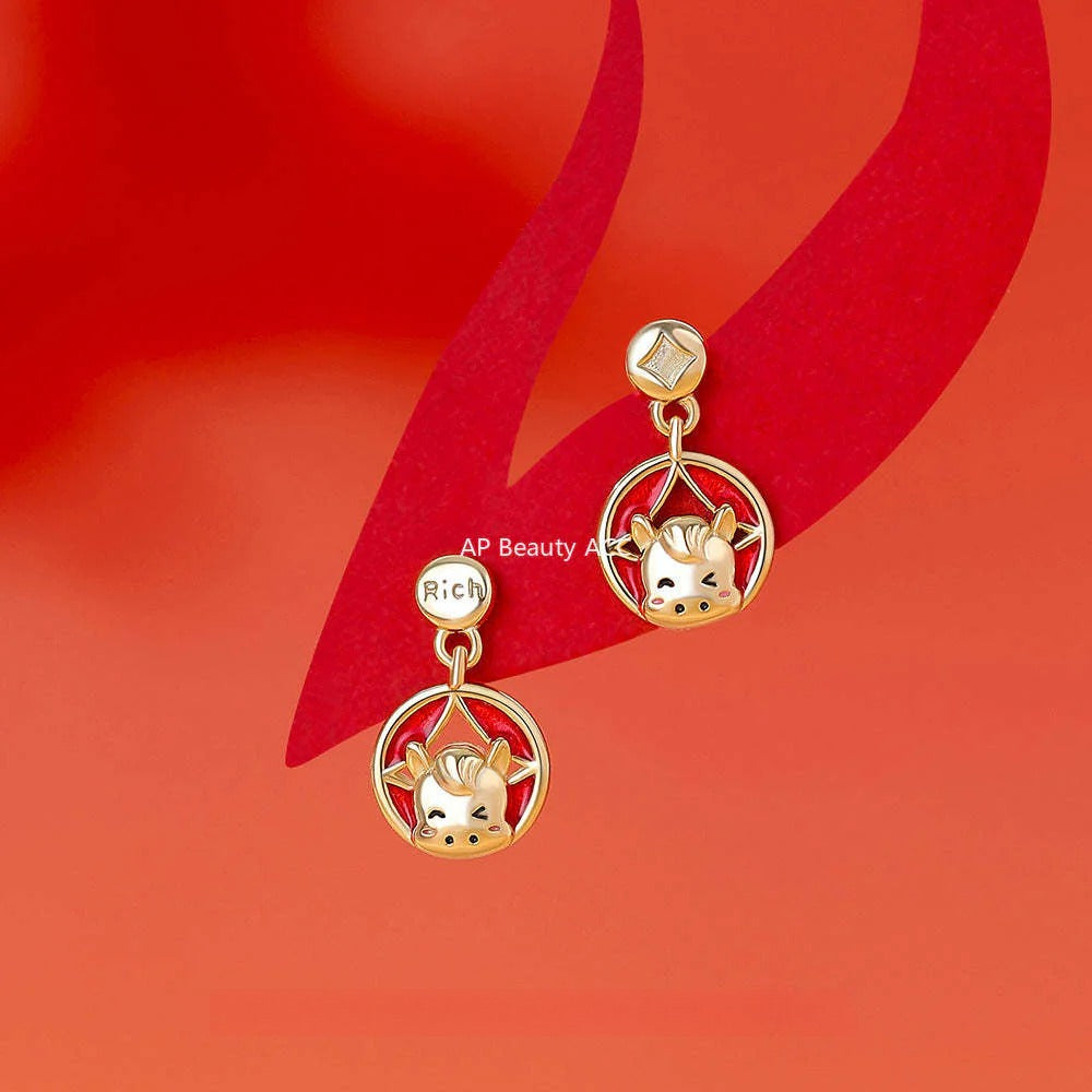 B관 - 999 실버 말띠 디자인 귀걸이 목걸이 팔찌 [YC10183E_1 YC2702N_1 YC5050SL_1] 25.11-4